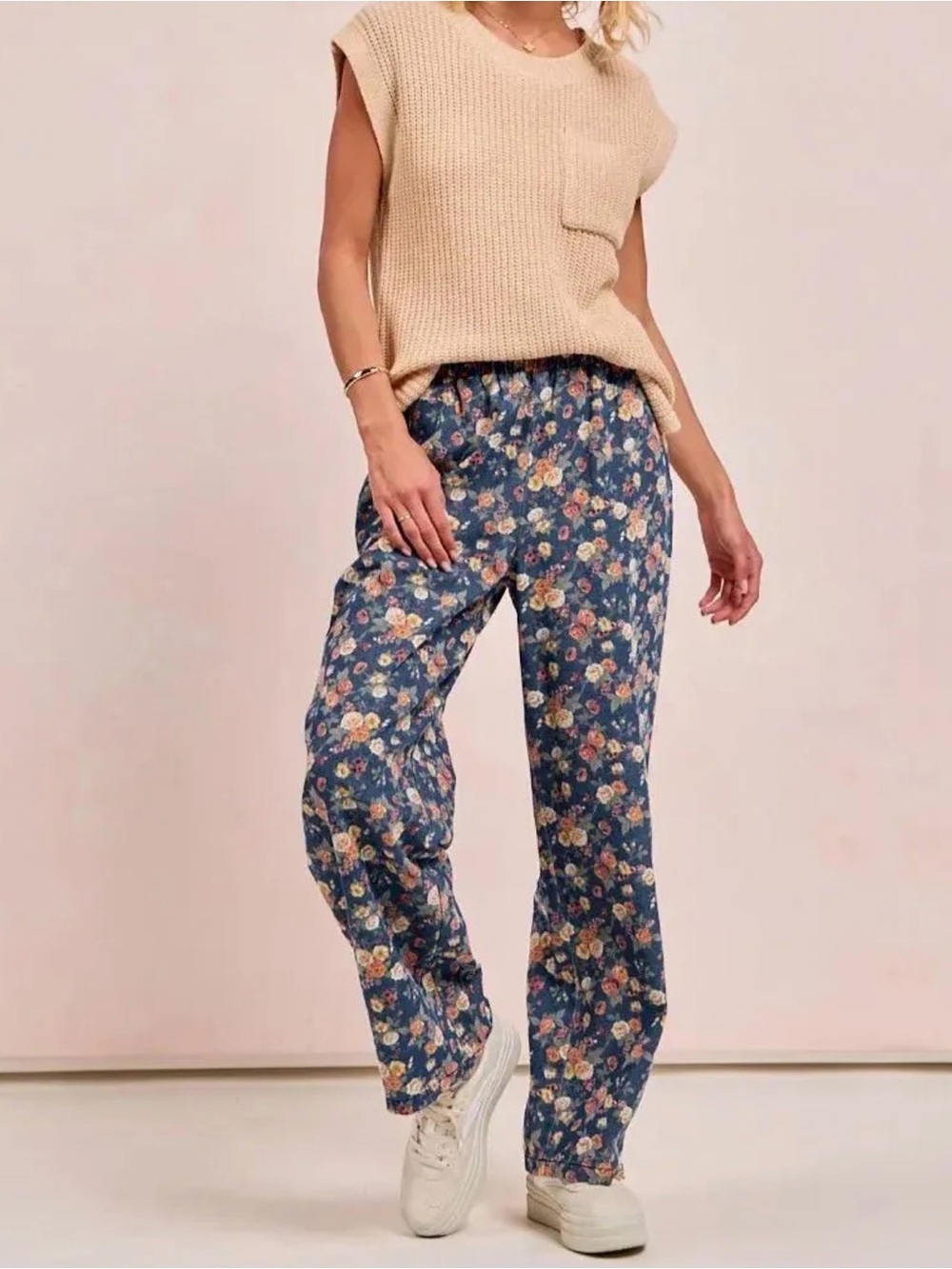 New nwt Bibi denim floral jeans extra large